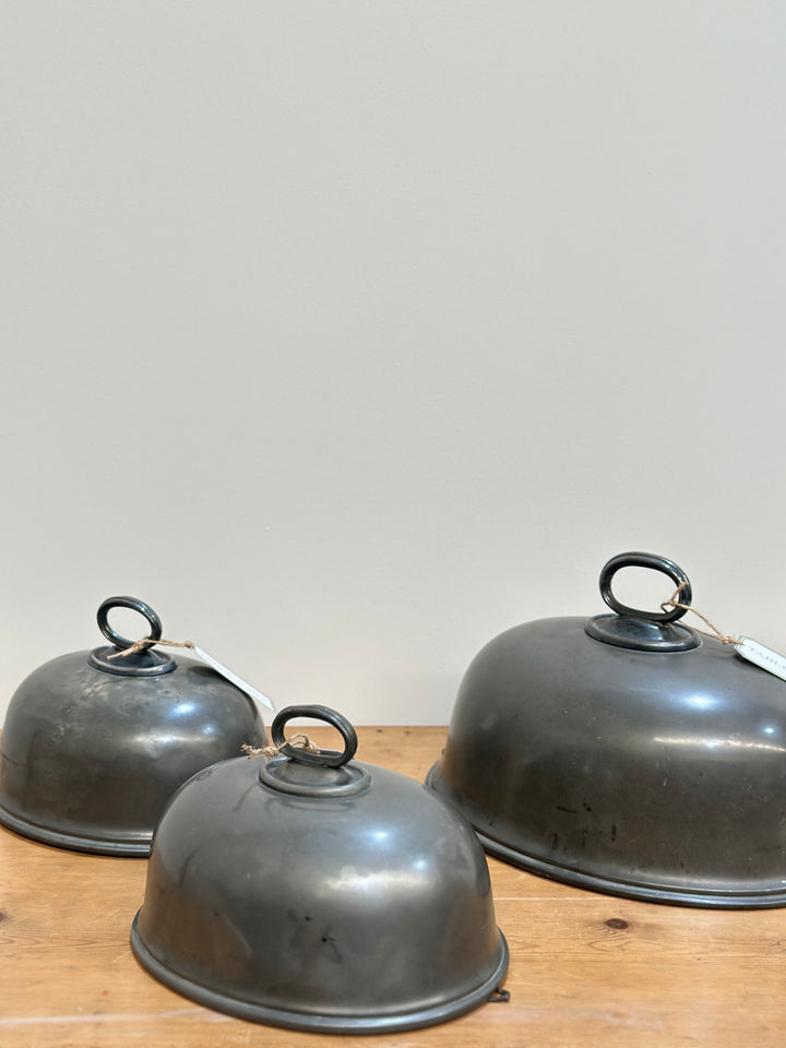 Antique English Pewter Food Domes
