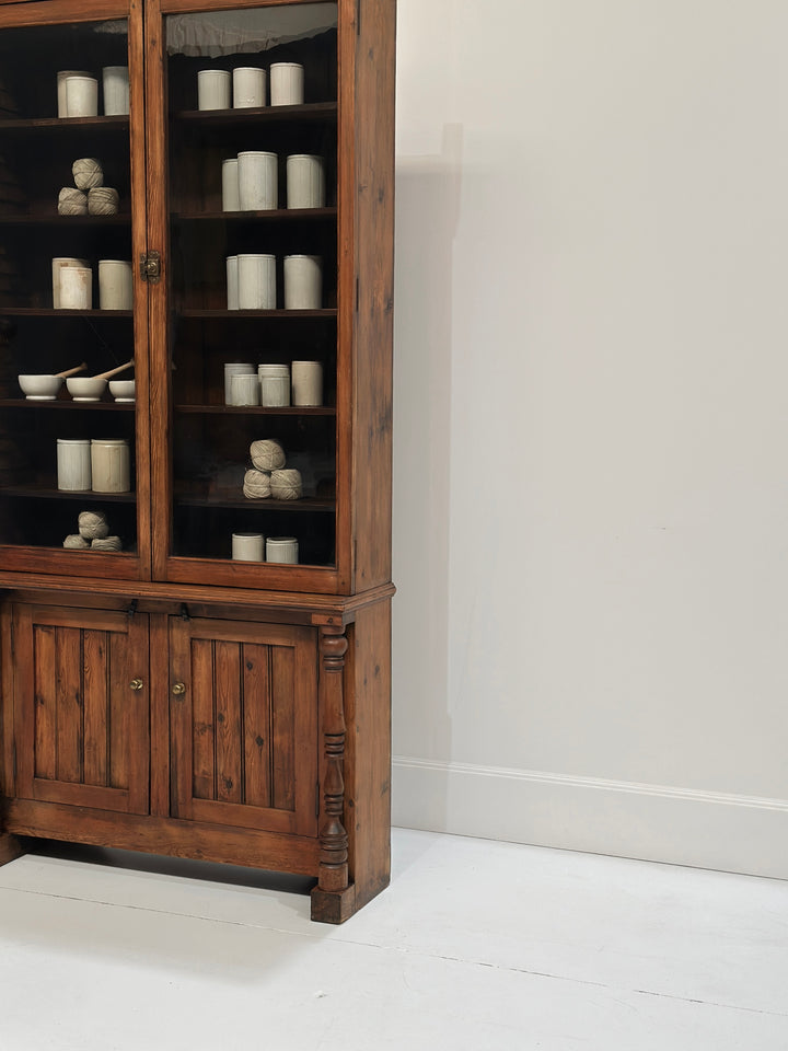 Tall Glazed English Bookcase