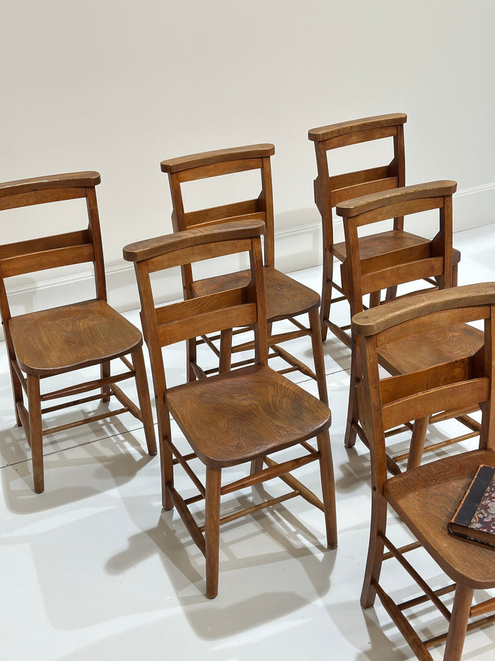 Set 6 Welsh Elm Chapel Chairs