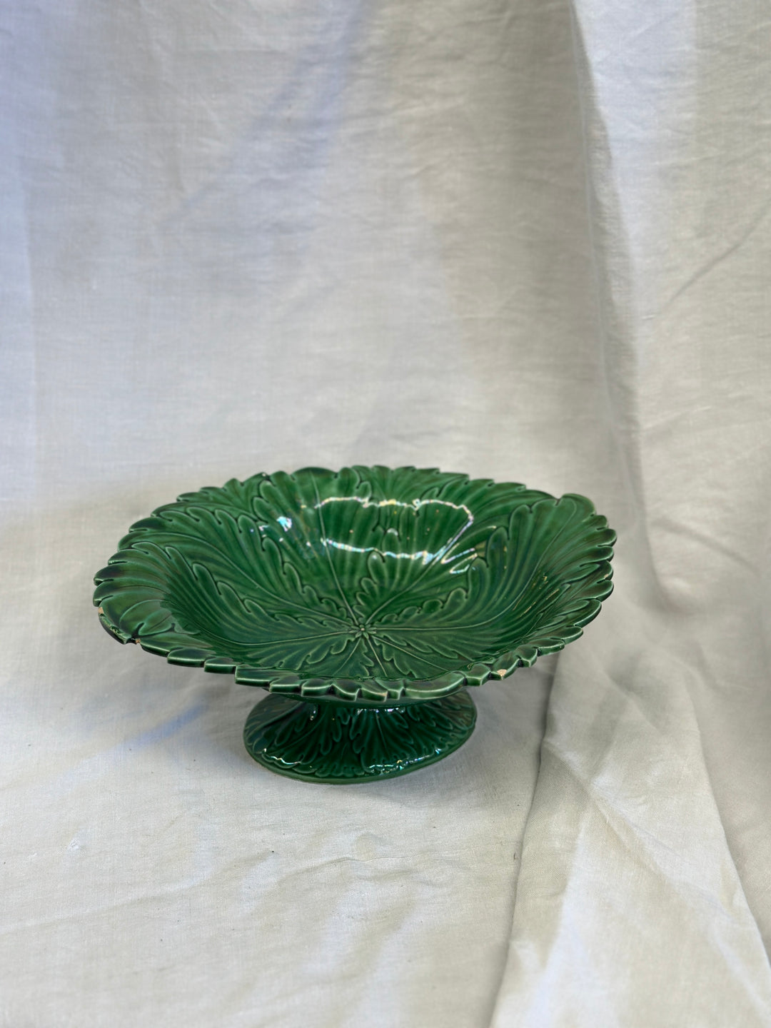 Majolica Pedestal Bowl