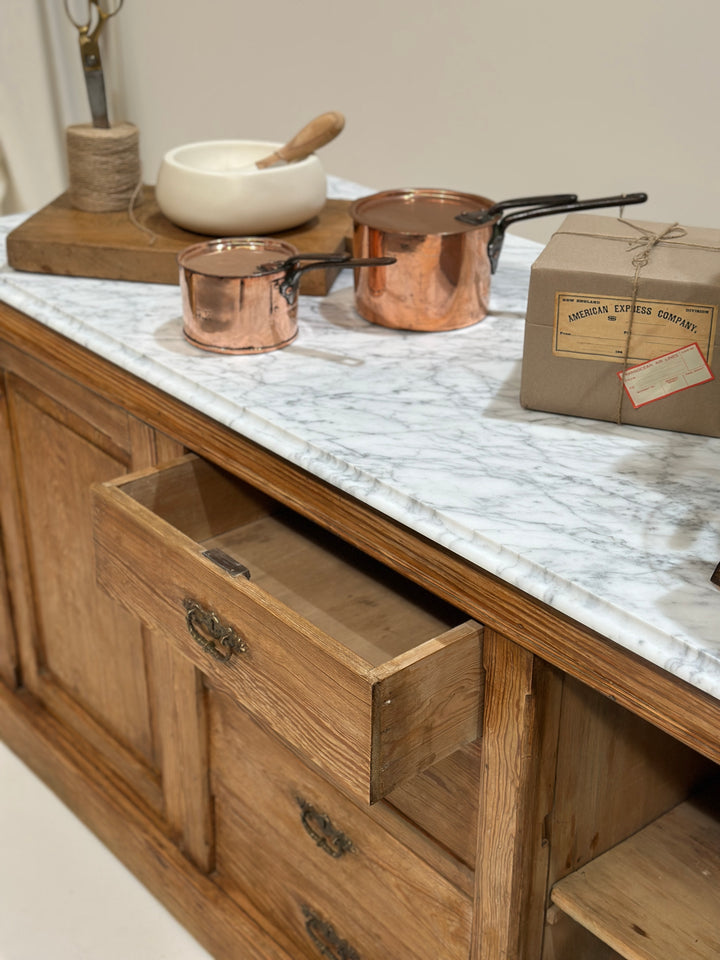 Antique French Buffet with Carrara Marble Top