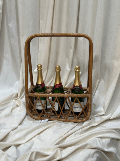 Vintage Wicker Wine Bottle Carrier