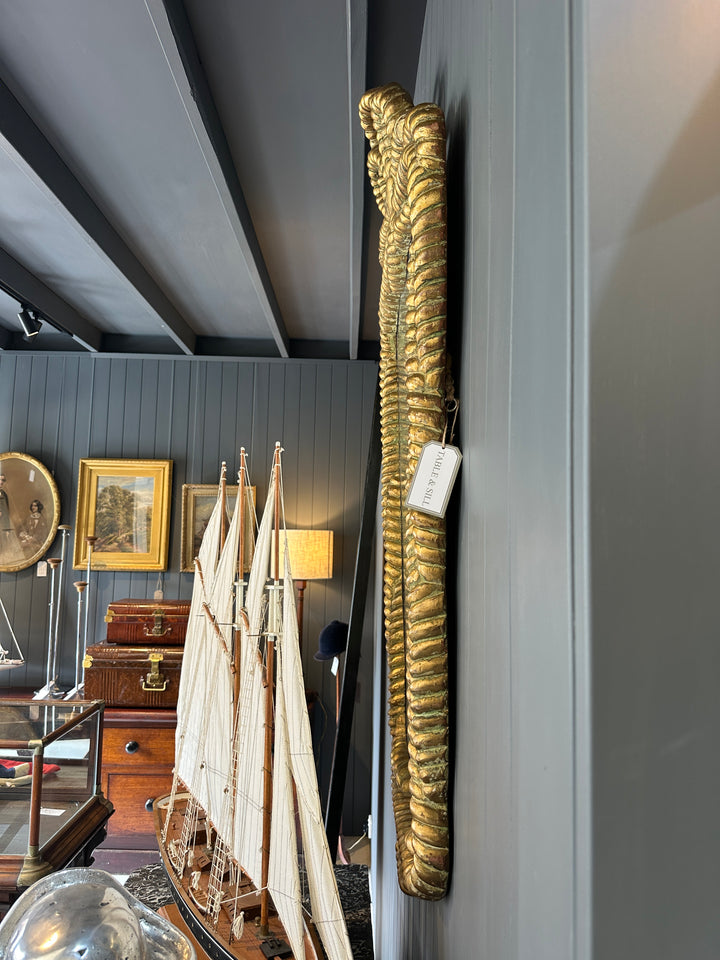 Large French 19th Century Rope Twist Giltwood Mirror