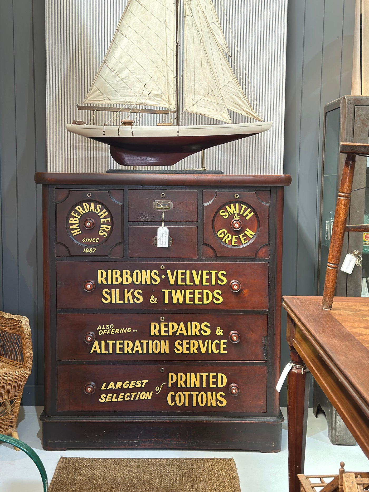 Australian Colonial Drawers with Haberdashery Signage