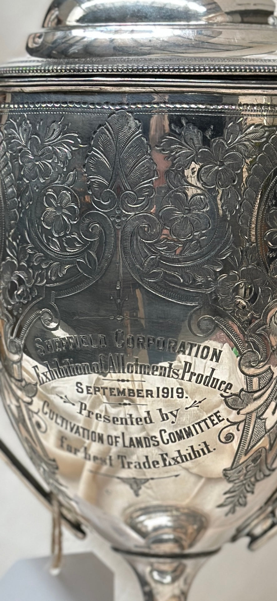 Antique Silver Plate English Trophy 1919