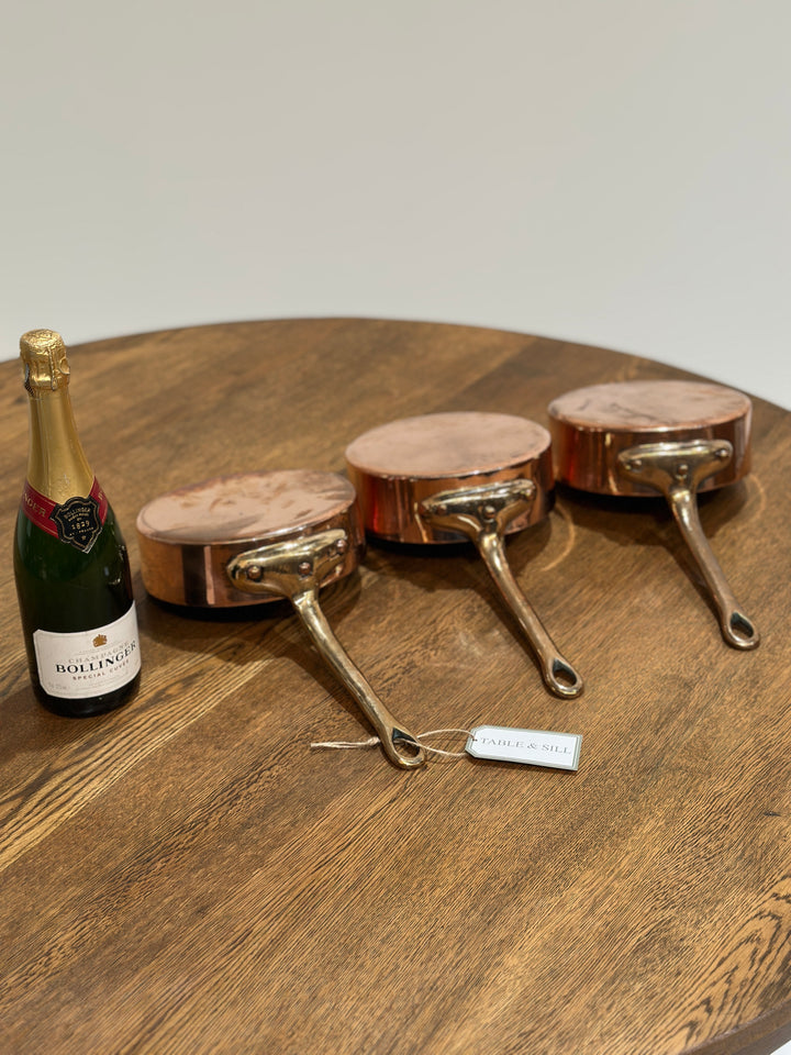 Set of 3 Swiss English Copper Pans (E)