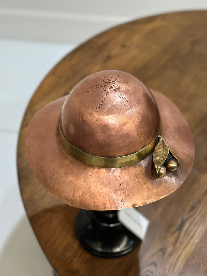 French Copper Hat on Stand