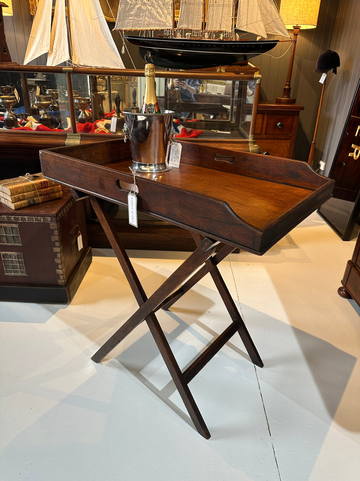 19th Century Mahogany English Butlers Tray Table