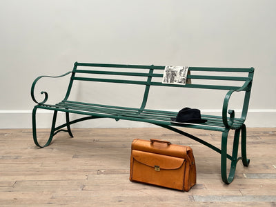 19th Century Iron Strapwork Bench