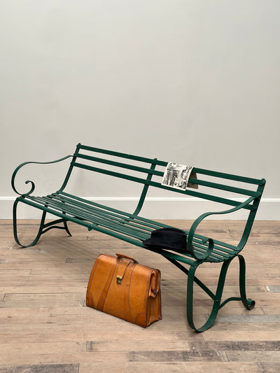 19th Century Iron Strapwork Bench
