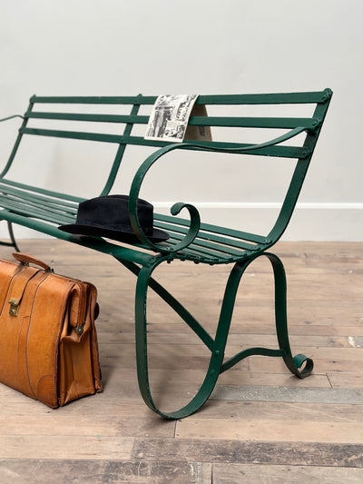 19th Century Iron Strapwork Bench