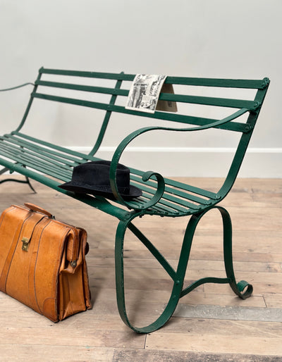 19th Century Iron Strapwork Bench