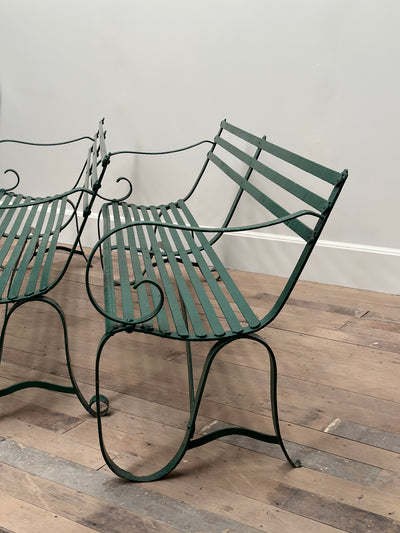19th Century Iron Strapwork Bench